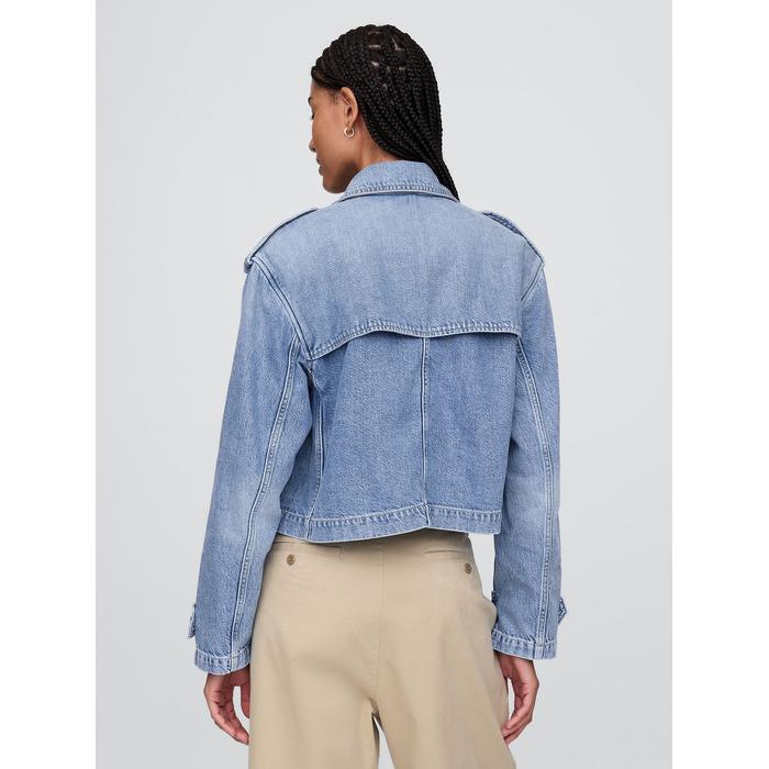 UltraSoft Crop Denim Trençkot цвет: Голубой