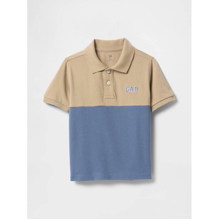Футболка-поло с воротником-поло Gap Colorblock цвет: Голубой