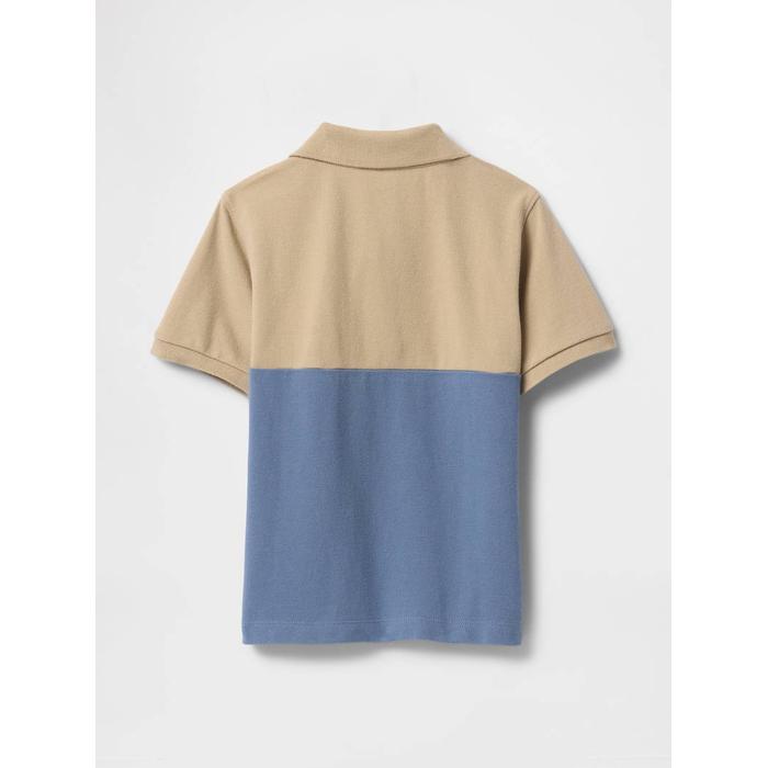 Футболка-поло с воротником-поло Gap Colorblock цвет: Голубой