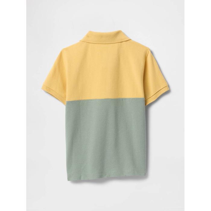 Футболка-поло с воротником-поло Gap Colorblock цвет: Зелёный