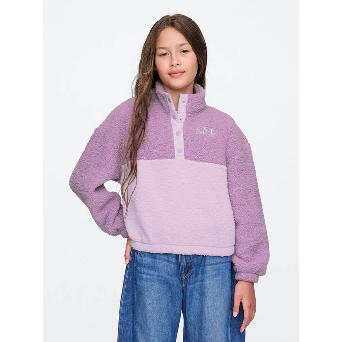 Gap Logo Relaxed Sherpa Sweatshirt цвет: Фиолетовый