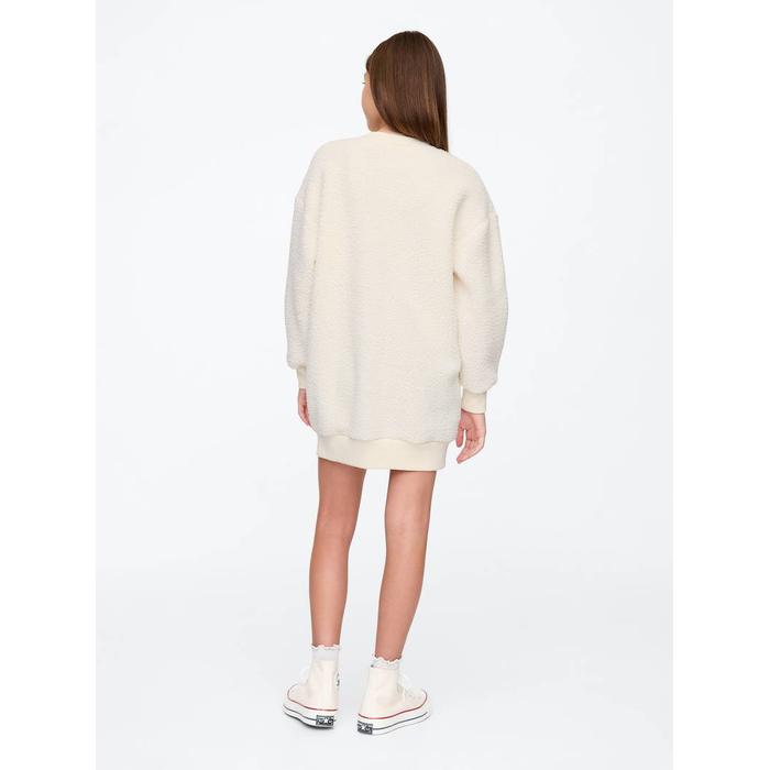 Gap Logo Sherpa Sweatshirt Elbise цвет: Бежевый
