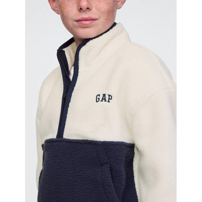 Толстовка из шерпы с логотипом Gap и половинной застежкой-молнией цвет: Белый