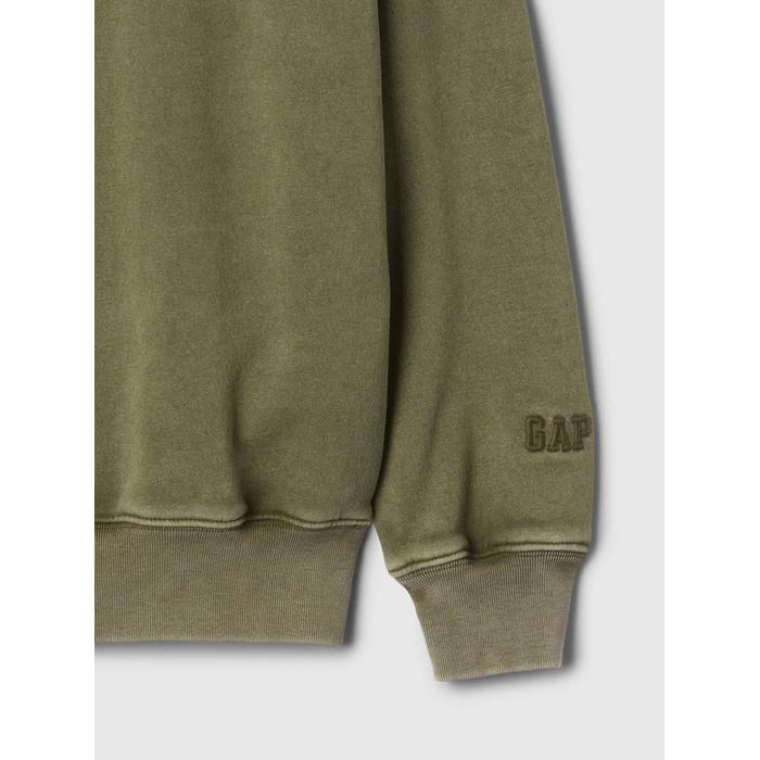 Винтажная флисовая толстовка с логотипом Soft Gap цвет: Хаки
