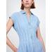 Denim Pileli Maxi Gömlek Elbise цвет: Голубой