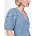 Kabarık Kol Denim Crop Bluz цвет: Голубой