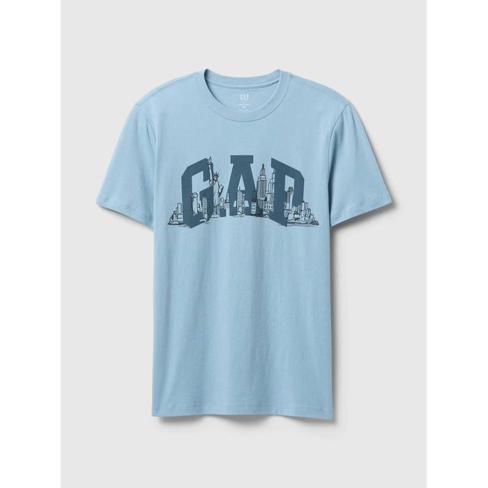 Повседневная футболка с графическим логотипом Soft Gap цвет: Голубой