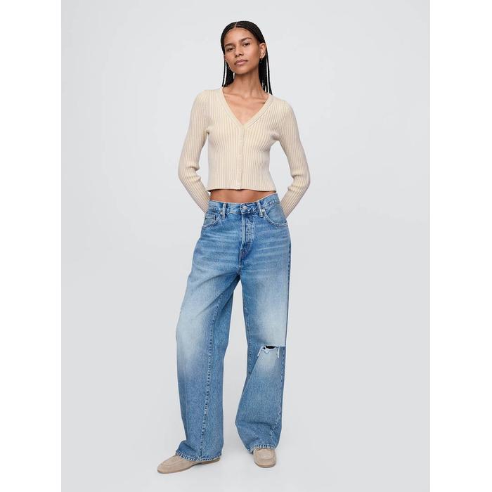 Pamuklu Örgü Desenli Fitilli Crop Hırka цвет: Бежевый