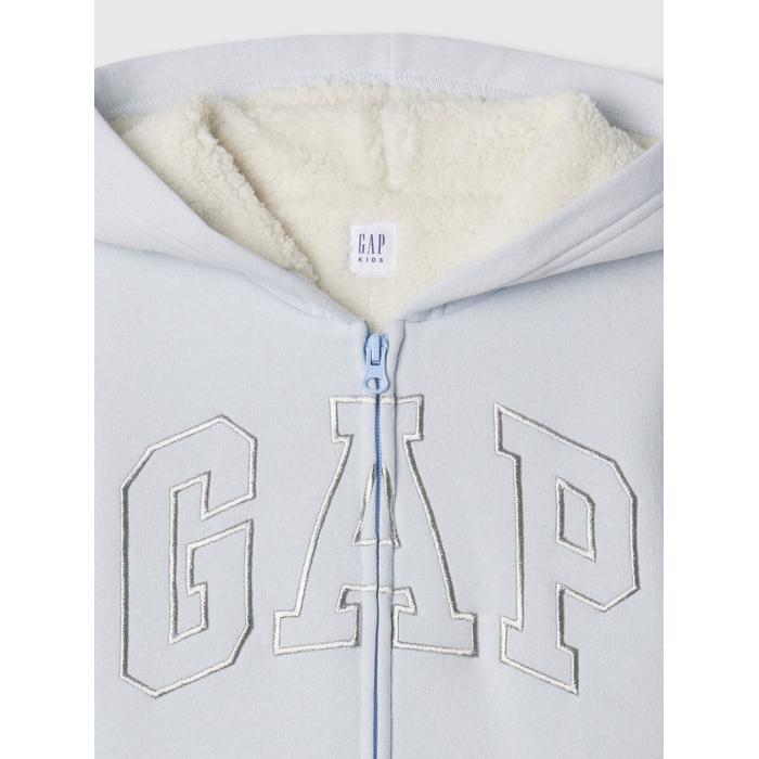 Gap Logo Fermuarlı Sherpa Sweatshirt цвет: Голубой