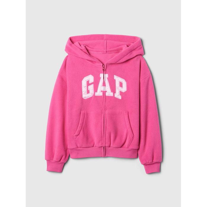 Gap Logo Fermuarlı Polar Fleece Sweatshirt цвет: Розовый