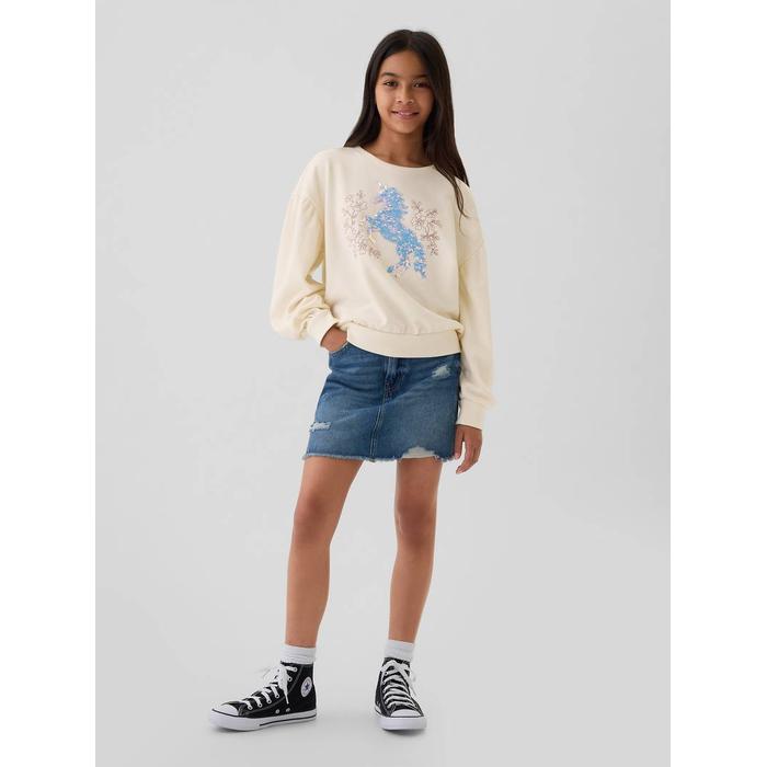 Relaxed Flippy-Sequin Grafikli Fransız Havlu Kumaş Sweatshirt цвет: Белый