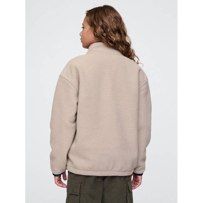 Gap Logo Yarım Fermuarlı Sherpa Sweatshirt цвет: Бежевый