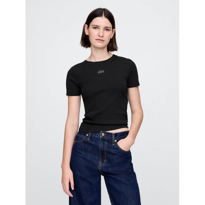 Modern Футболка с укороченным логотипом Gap цвет: Чёрный