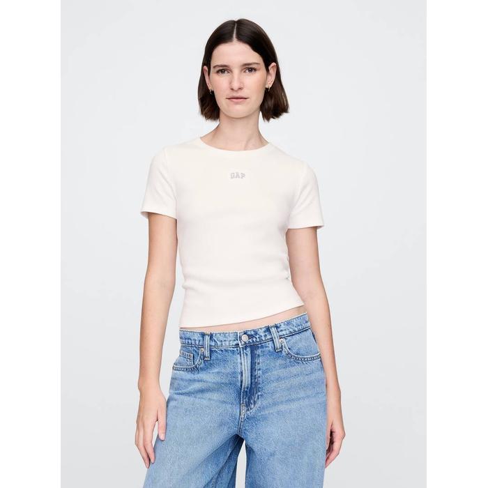 Modern Футболка с укороченным логотипом Gap цвет: Белый