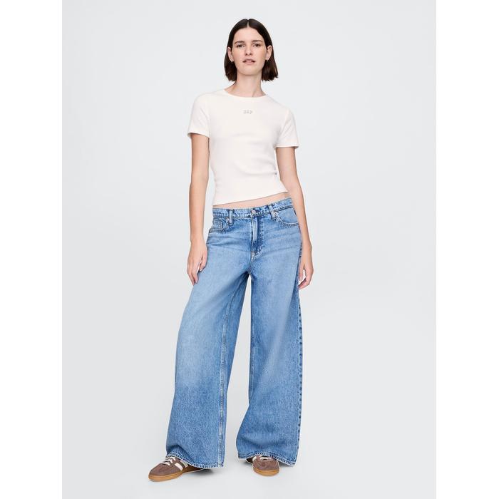 Modern Футболка с укороченным логотипом Gap цвет: Белый