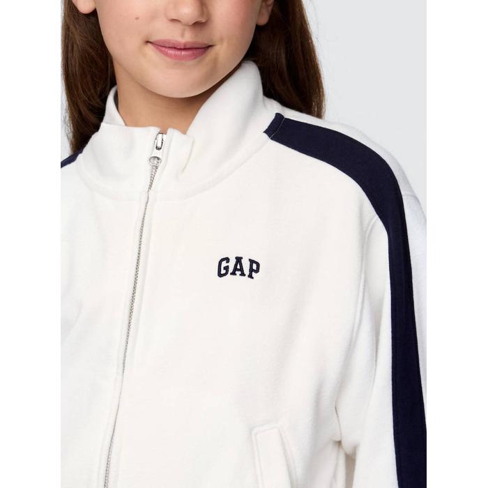 Винтажная мягкая французская махровая куртка на молнии с логотипом Gap цвет: Белый