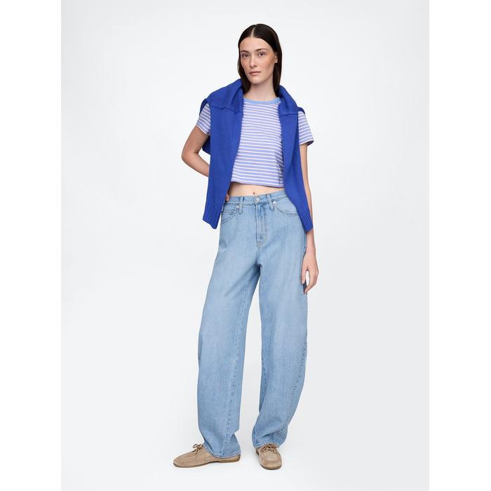 UltraSoft High Rise Barrel Jean Pantolon цвет: Голубой