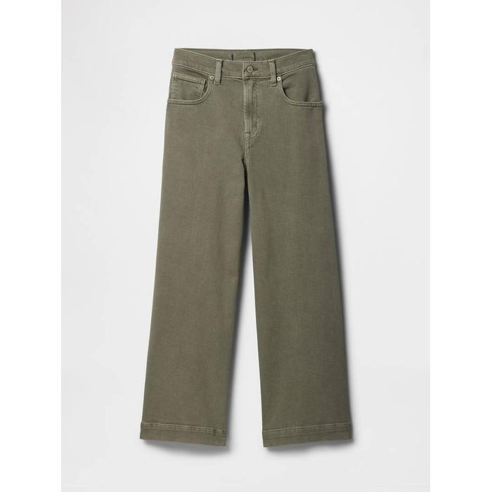 Wide Leg Crop Jean Pantolon цвет: Хаки