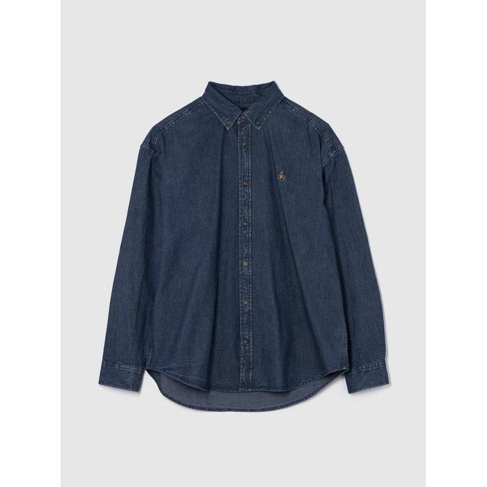 Brannan Bear İşlemeli Denim Big Gömlek