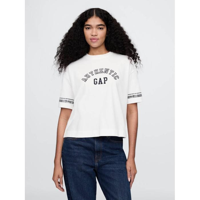 Натуральный хлопок футболка с логотипом Gap цвет: Белый
