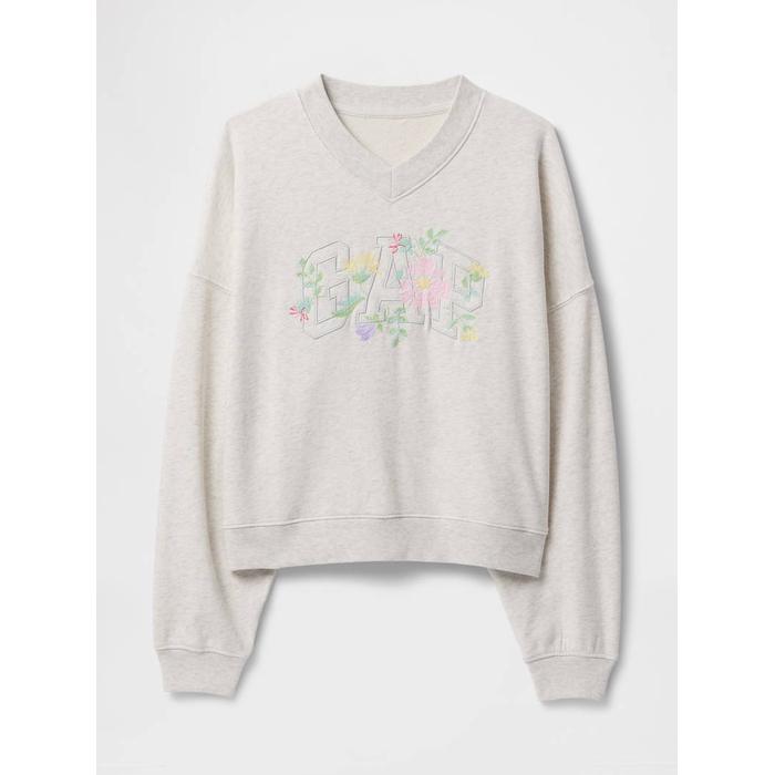 Gap Logo Vintage Soft Havlu Kumaş Wedge V Yaka Sweatshirt