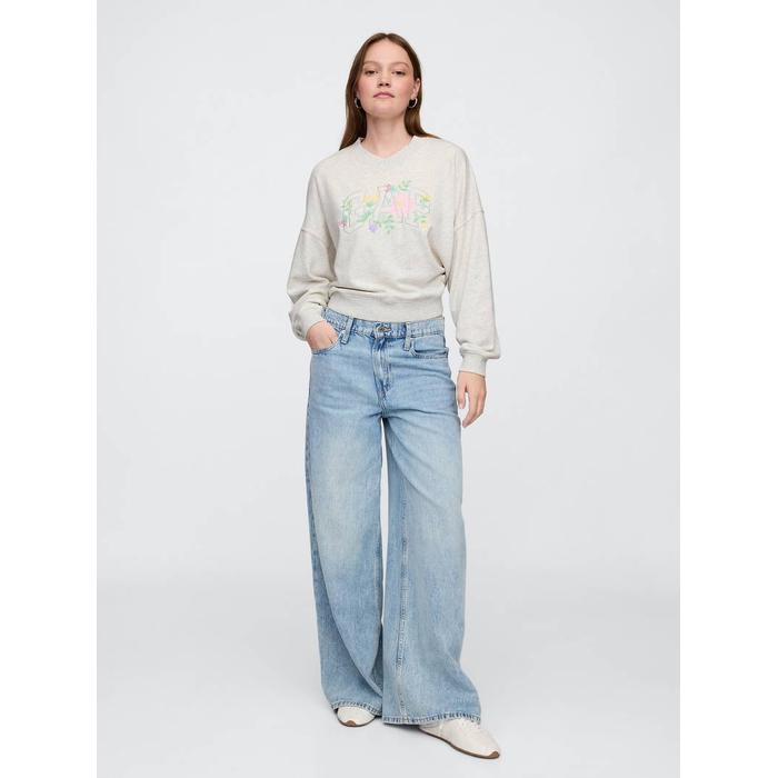 Gap Logo Vintage Soft Havlu Kumaş Wedge V Yaka Sweatshirt