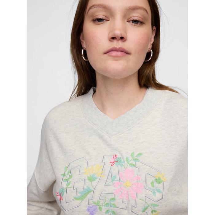 Gap Logo Vintage Soft Havlu Kumaş Wedge V Yaka Sweatshirt