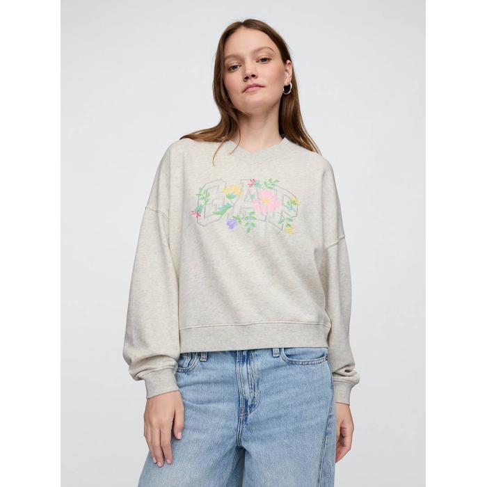Gap Logo Vintage Soft Havlu Kumaş Wedge V Yaka Sweatshirt