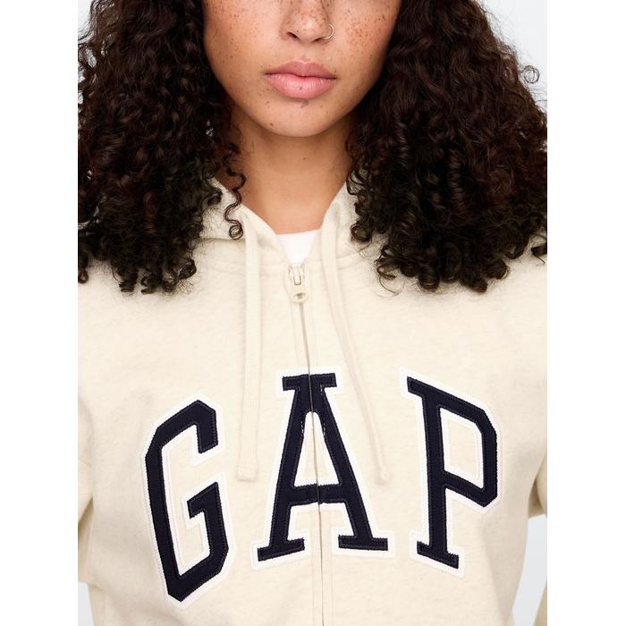Gap Logo Relaxed Fleece Fermuarlı Sweatshirt цвет: Белый
