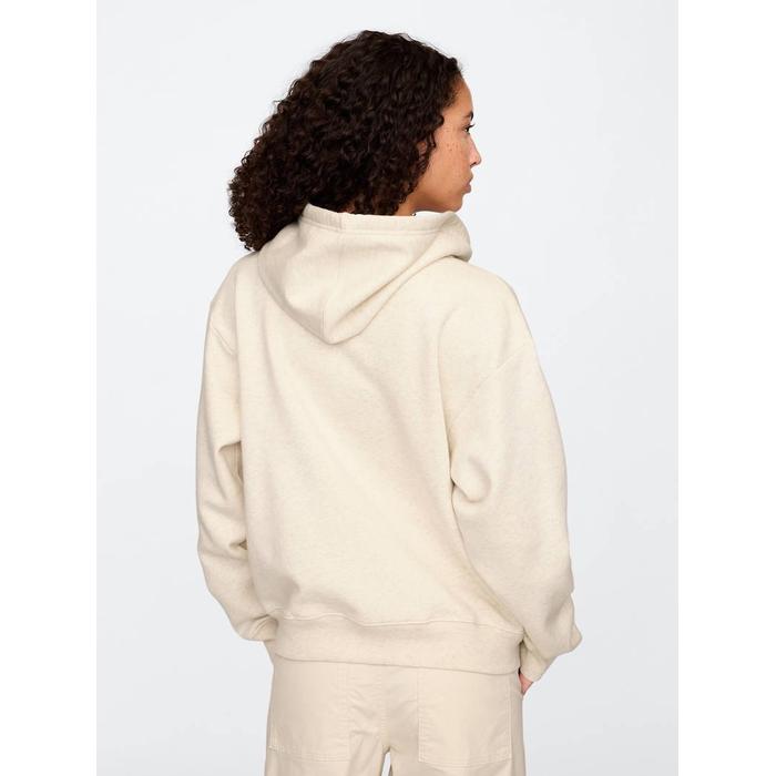 Gap Logo Relaxed Fleece Fermuarlı Sweatshirt цвет: Белый
