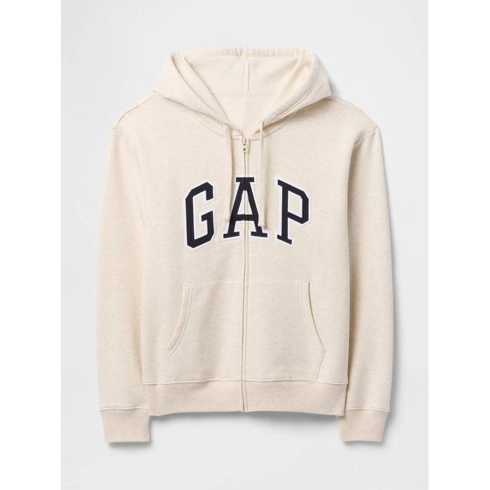 Gap Logo Relaxed Fleece Fermuarlı Sweatshirt цвет: Белый