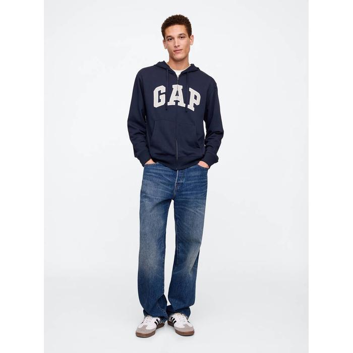 Gap Logo Fermuarlı Fransız Havlu Kumaş Sweatshirt цвет: Синий