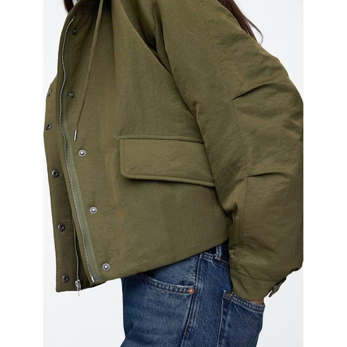 Kapüşonlu Crop Ceket цвет: Хаки