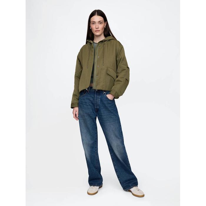 Kapüşonlu Crop Ceket цвет: Хаки