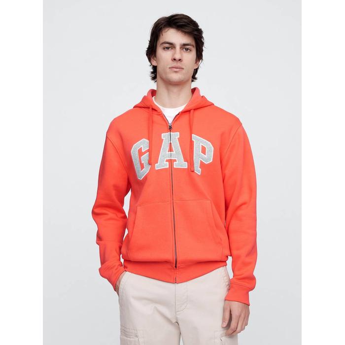 Gap Logo Relaxed Fleece Fermuarlı Sweatshirt цвет: Оранжевый