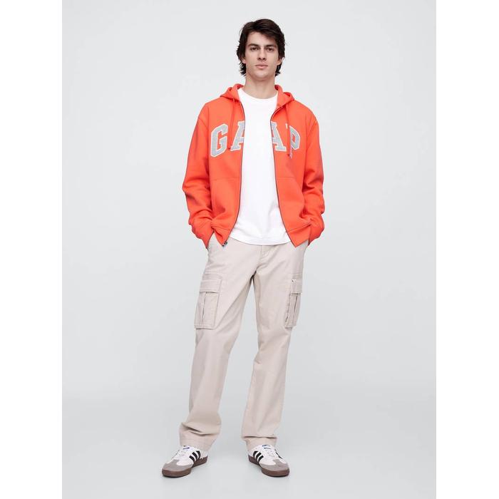 Gap Logo Relaxed Fleece Fermuarlı Sweatshirt цвет: Оранжевый