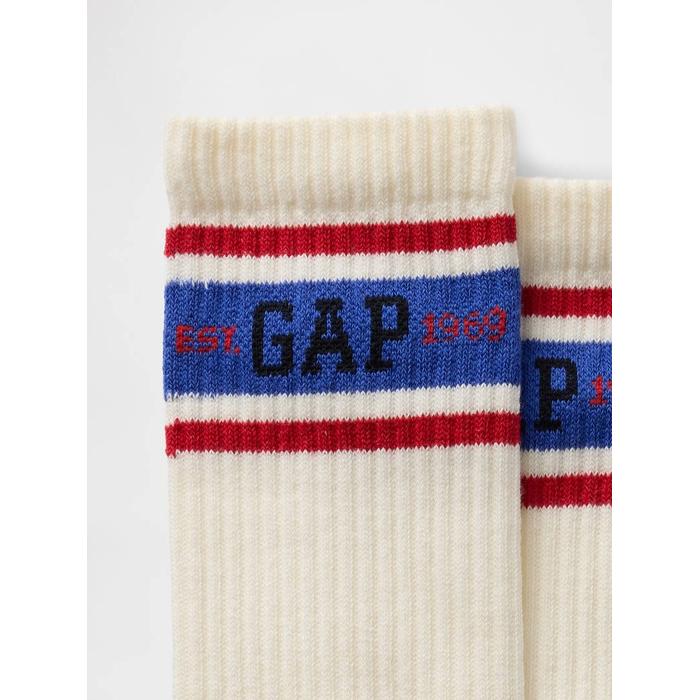 Круглые ворота в рубчик с логотипом Gap цвет: Белый