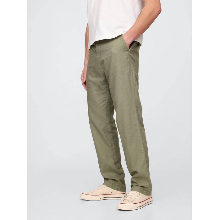 Keten Karışımlı Khaki Pantolon цвет: Зелёный