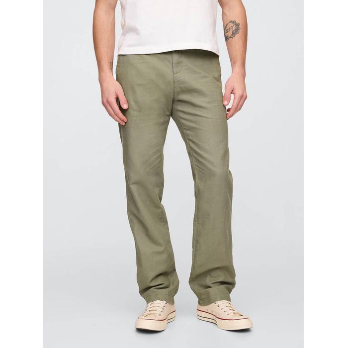 Keten Karışımlı Khaki Pantolon цвет: Зелёный