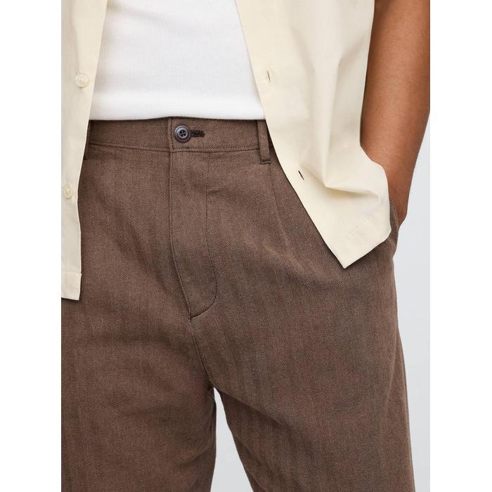 Keten Pamuk Karışımlı '90s Loose Pileli Khaki Pantolon цвет: Коричневый
