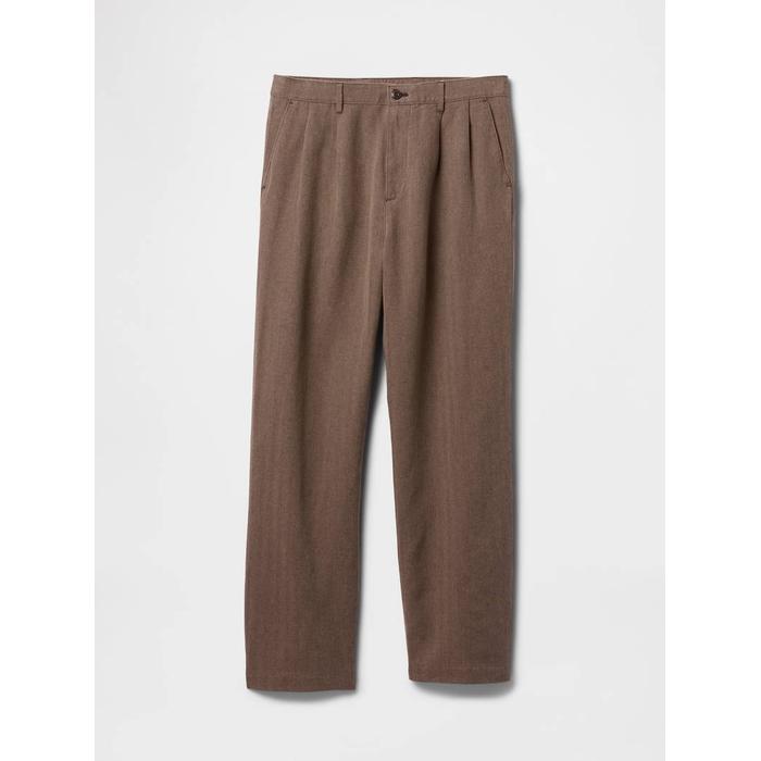 Keten Pamuk Karışımlı '90s Loose Pileli Khaki Pantolon цвет: Коричневый
