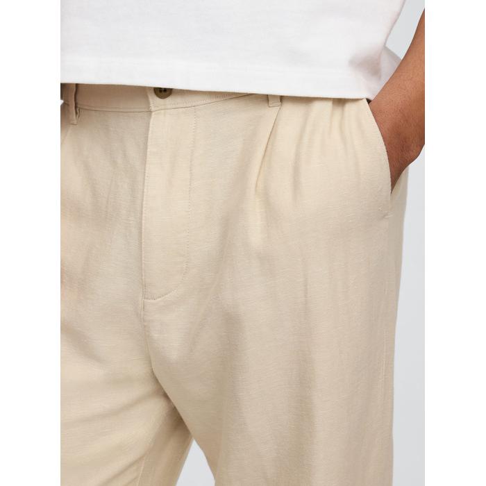 Keten Pamuk Karışımlı '90s Loose Pileli Khaki Pantolon цвет: Бежевый