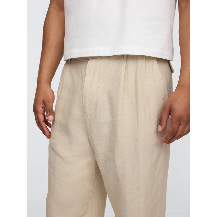 Keten Pamuk Karışımlı '90s Loose Pileli Khaki Pantolon цвет: Бежевый