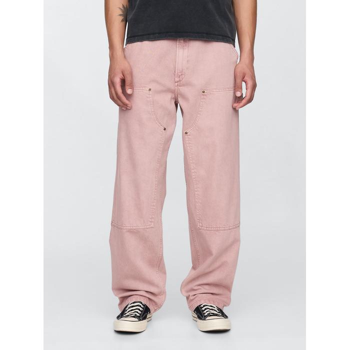 UltraSoft Double-Knee Carpenter Baggy Jean Pantolon цвет: Розовый