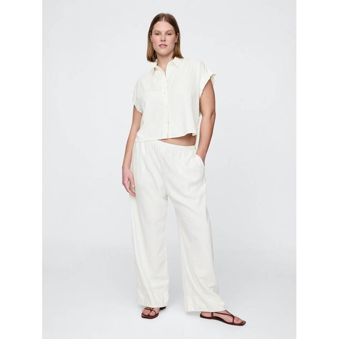 Keten Karışımlı Easy Wide Pantolon цвет: Белый