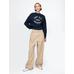 Gap Logo Heavyweight Havlu Kumaş Crop Sweatshirt цвет: Синий