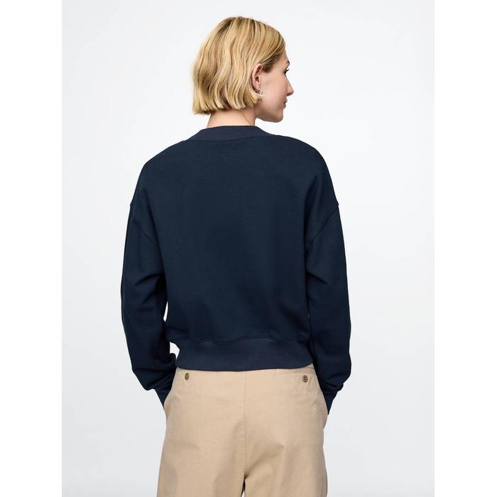 Gap Logo Heavyweight Havlu Kumaş Crop Sweatshirt цвет: Синий
