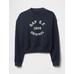 Gap Logo Heavyweight Havlu Kumaş Crop Sweatshirt цвет: Синий