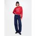 Gap Logo Heavyweight Havlu Kumaş Crop Sweatshirt цвет: Красный