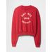 Gap Logo Heavyweight Havlu Kumaş Crop Sweatshirt цвет: Красный